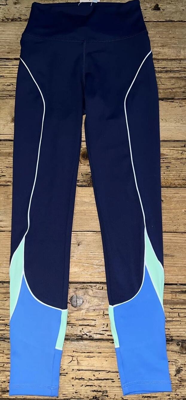 Wilo The Label Women’s Size XS Navy Color block Racer Trio Leggings NWT